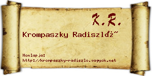 Krompaszky Radiszló névjegykártya